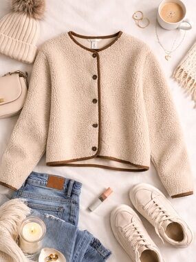 H&M Button Down Sherpa Jacket.